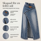 👗✨ Asymmetrisk lager denim maxikjol med slits