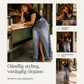👗✨ Asymmetrisk lager denim maxikjol med slits
