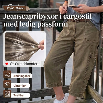 60 %  RABATT🔥Avslappnade, lediga capribyxor i cargostil✨