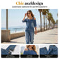 👗👖 Cold-shoulder jumpsuit med vida ben och fickor